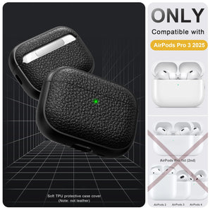 2025 for AirPods Pro 3/Pro 2/4 Case Soft TPU (Leather-Like Design) Protection Case with Keychain&Cleaner Kit For AirPods Pro 3/4