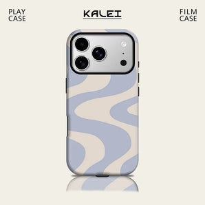 Pale Blue Curved Wave IPhone17 Must for Magnetic Phone Case for IPhone 17 16 15 14 Pro Max Plus Single Double-layer Tough Case