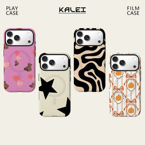 Bear Balloon Phone Case For Magnetic for iPhone 17 16 15 14 13 12 11 Pro Max Plus Double-layer Anti-Drop Back Cover
