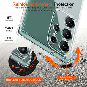 Shockproof Clear Silicone Soft Case For Samsung S25 S24 S23 S22 S21 Ultra plus note20 Galaxy S 23 22 21 FE + Phone Cases Cover