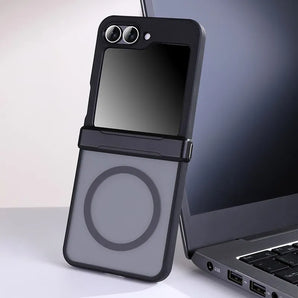 For Samsung Galaxy Z Flip 7 6 5 4 For Magsafe Case Transparent Hinge Folding Shockproof Magnetic Wireless Charging Cover Funda