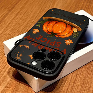 Halloween Pumpkin Ghost Matte Phone Case For iPhone 11 12 13 14 15 Pro 16 17 18 Pro Max 16 Plus X XS XR Large Window Back Cover