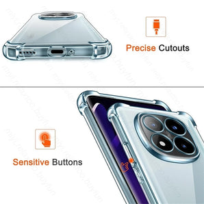 Note14 Note15 Note17 4G Case Transparent Crystal TPU Soft Cover for Redmi Note 14 15 Pro+ 17 Pro Max 5G Clear Shockproof Coque