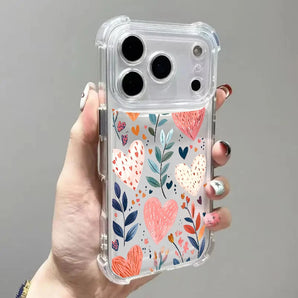 Flower Leaves Clear Shockproof Case For Motorola G86 Power Moto Edge 70 50 Pro 60 Fusion G Stylus G06 G24 G60 G24 G72 G56 Cover