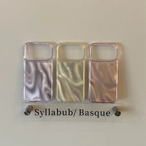 Double-Layer Aurora Satin Case Phone Case For iPhone 17 16 15 14 18 Pro Max Elegant Silk Texture Hard Cover