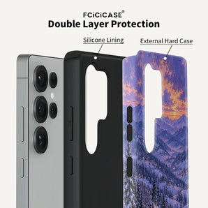Fcicicase Winter Snow Case For Samsung Galaxy S26 Ultra S25 S24 S23 Plus S22 S20 FE A16 A26 A36 A56 PC +TPU Anti-Fall Cover Capa