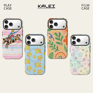 Cowboy Stripe Phone Case For Magnetic for iPhone 17 16 15 14 13 12 11 Pro Max Plus Double-layer Anti-Drop Back Cover