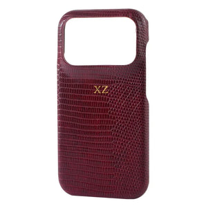 Personalise Gold Initials Letters Leather Cases For iPhone 17 Pro Max 16 Pro 15 14 13 Pro Max Luxury Lizard PU Hard Cover