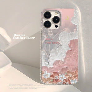 Oil Painting-style Flowers Fashion Silver Phone Case For Samsung S26 Ultra S25 Plus S26 S25 Ultra S25 S24 S23 A56 A36 Back Cover