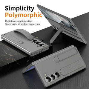 Luxury Wristband Invisible Bracket Case for Samsung Galaxy Z Fold 6 5 4 3 7 8 Hand Wrist Strap Folding Stand Silicone Cover