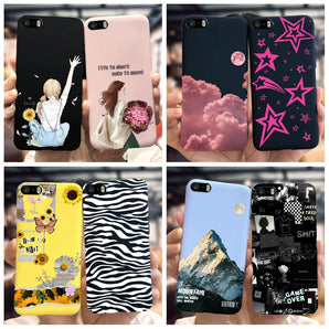For iPhone SE 2022 Case Fashion Leopard Cartoon Soft Back Cover For iPhone SE 2020 SE2 5SE 2016 iPhone 5 5S Silicon Matte Bumper