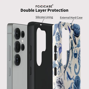 Matte Shockproof Phone Case For Samsung Galaxy S25 S26+ A56 A36 A26 A16 S20 FE S24 S23 Ultra Shark Sea Animals Cover