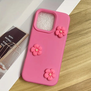 Cute Colorful Dopamine Flower Phone Case For iPhone 17 18 Pro Max 16 15 14 13 12 11 Pro Max 15 Plus Air Shockproof Matte Cover