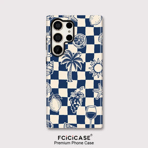 Fcicicase For Samsung Galaxy S25 Ultra S24 S20 FE S23 Plus A16 A26 A56 A36 rid Pattern Fruits Phone Case Shockproof Bumper Capa