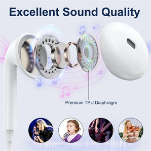 Type C Wired Headphones For Xiaomi 15 14 13 12 11 Redmi Phone 3.5MM Earphone For Huawei Samsung Earbuds Laptop With HD Mic