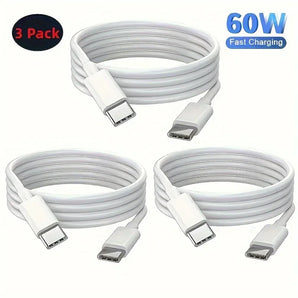 60W PD Type C to Type C Fast Charger Cord Flexible Durable Tangle Free Wire USB C Fast Charge Charging Cable Optional 1M 2M 3M