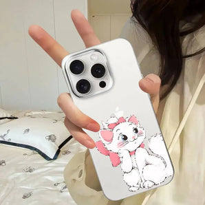 Cute M-marie Cat Phone Case For Transparent IPhone 17 Air 11 12 13 14 15 16 17 Pro Max Plus Shockproof Soft Cover