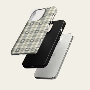 Neutral Tone Heart Phone Case For Magnetic for iPhone 17 16 15 14 13 12 11 Pro Max Plus Double-layer Anti-Drop Back Cover