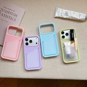 Ins Style Creative Large Pocket Storage Silicone Shockproof Protective Phone Cover Case for iPhone 18 17 16 15 Pro Max