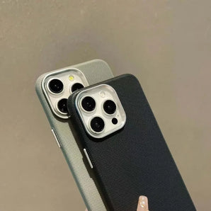 Luxury Technology Mesh Magnetic Phone Case for iPhone 17 Pro 13 15 14 16 Pro Max High Quality Leather Shockproof Slim Soft Case