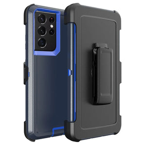 Rugged Armor Shockproof Phone Case for Samsung Galaxy S24 S22 S23 Ultra Note 20 S21 Plus S20 Waist Pack Belt Clip Silicone Cover