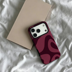 IPhone18 Must-Haves Phone Case For IPhone 18 17 16 15 14 13 12 Pro Max Plus Double-layer Back Burgundy Flow Cover