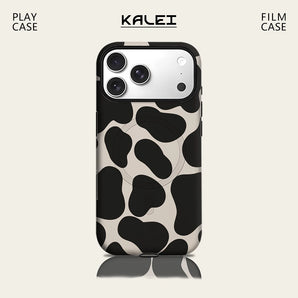 Black White Cow Print Phone Case for IPhone 17 16 15 14 13 Pro Max Plus for Magnetic Single Double-layer Tough Case
