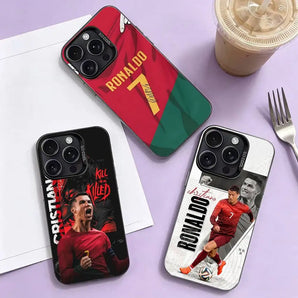 C-Cristiano R-Ronaldo Soccer Phone Case For iPhone 17,16,15,14,13,12,11 Plus,Pro Max,XS,Colorful Silver Phone case Funda Cover