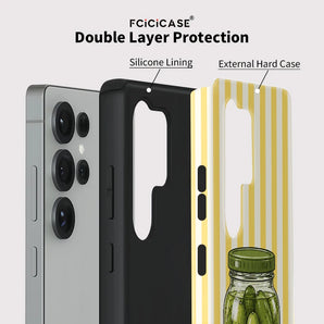Fcicicase For Samsung Galaxy S25 Plus S20 FE S23 Ultra S24+ A56 A16 A26 A36 Cucumber Pattern Phone Case Protective Bumper Capa