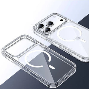 Crystal Transparent for Magsafe Magnetic Case for iPhone 17Air 17 17Pro Max Clear Shockproof Cover for Wireless Charge