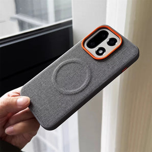 Luxury Magnetic PU Leather Cloth Texture Bumper Case For OnePlus 15 15R 13 13R 1+Turbo 6 6V Magnetic Wireless Charging Cover