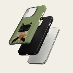 Black Cat with Cup IPhone17 Must for Magnetic Phone Case for IPhone 17 16 15 14 13 Pro Max Plus Single Double-layer Tough Case