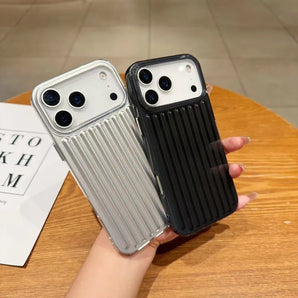 Luxury Matte 3D Suitcase Stripe Phone Case for IPhone 16 Pro 15 Plus 14 13 12 17 Pro Max  Anti-Drop Shockproof Protector Cover