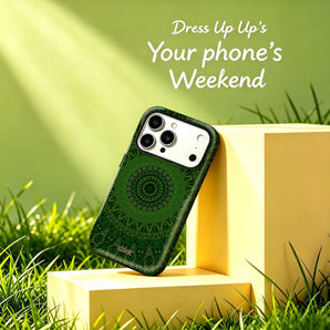 green mandala kaleidoscope Phone Case for iPhone 18 17 16 15 14 13 12 Pro Max Plus Air Magnetic Double-layer Back Cover