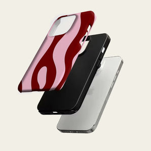 Wine Red Swirl Phone Case For Magnetic for iPhone 17 16 15 14 13 12 11 Pro Max Plus Double-layer Anti-Drop Back Cover
