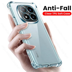 Note14 Note15 Note17 4G Case Transparent Crystal TPU Soft Cover for Redmi Note 14 15 Pro+ 17 Pro Max 5G Clear Shockproof Coque