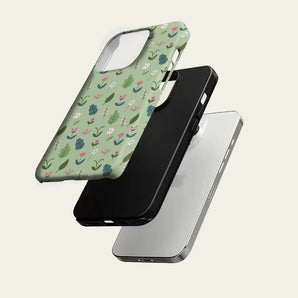 Light Green Fresh Botanical Phone Case for IPhone 17 16 15 14 13 Pro Max Plus for Magnetic Single Double-layer Tough Case