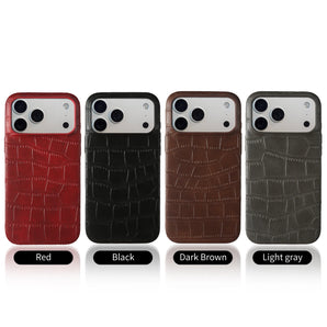 Luxury Crocodile Pattern PU Leather Case for Iphone 16 Pro Max 18Pro 17e Air 14 13 12 Mini 15 17 Pro Max Back Cover Cases Bag