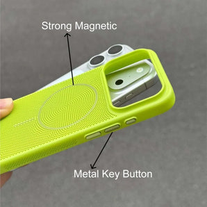 Heat Dissipation Mesh Hole For Magsafe Magnetic Case For iPhone 17 Air 16 15 14 Plus 13 12 11 Pro Max Hard Ultra Thin Skin Cover