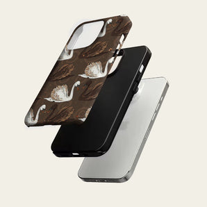 Brown Swan Pattern Phone Case for IPhone 17 16 15 14 13 Pro Max Plus for Magnetic Single Double-layer Tough Case