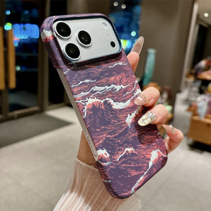 Wavy Pattern Colorful Kevlar PC Phone Case For iPhone 17 Air 15 16 Pro Max 14 13 For Magsafe Wireless Charging Ultra-Thin Cover