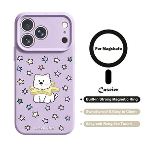 Colorful Star Dog For MagSafe Phone Case For iPhone 18 17 Pro Max 14 Pro Max 16 Pro Max 15 Pro Max 13 12 Pro Max Magnetic Cover