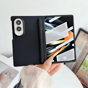 Hand Feel Casing For Samsung Galaxy Z Fold 8 Wide Case Protective With Front Film Pen Slot Mobile Phone Back Cover