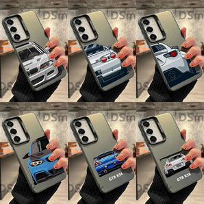 JDM CAR Phone Case For Samsung S25 S24 S23 S22 S21 S20 FE Ultra Plus Laser Hard PC+TPU Cases Back Cover