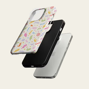 Curly Confetti Phone Case For Magnetic for iPhone 17 16 15 14 13 12 11 Pro Max Plus Double-layer Anti-Drop Back Cover