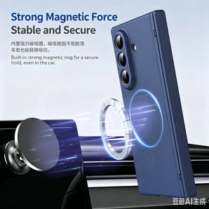 Galaxy Z Fold 8 Ultra Case, Thin Strong Magnetic Ring Protective Cover, Compatible with Samsung Z Fold 7/6/5/4, Full Hinge Prote