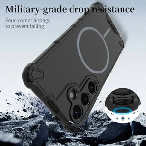 Anti-slip Bumper Armor Magnetic Phone Case For Samsung S25 S24 Plus S23 Ultra A55 A54 A35 A34 A25 A15 A14 A13  For Magsafe Cover