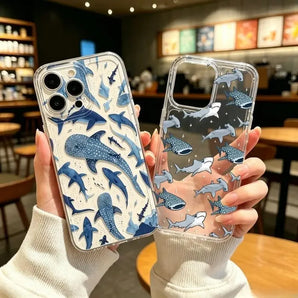Ocean Shark Whale Print Phone Case For Motorola Moto G32 G22 G30 G60 G52 Edge 40 Pro 50 FUSION G53 G72 G73 G71 G60S G9 Play Plus