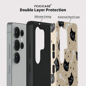 Shockproof Phone Case For Samsung Galaxy S26 Edge A56 S25 Plus S20 FE A26 A36 S24+ S23 Ultra Cute Cat Print Cover