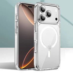 Crystal Transparent for Magsafe Magnetic Case for iPhone 17Air 17 17Pro Max Clear Shockproof Cover for Wireless Charge